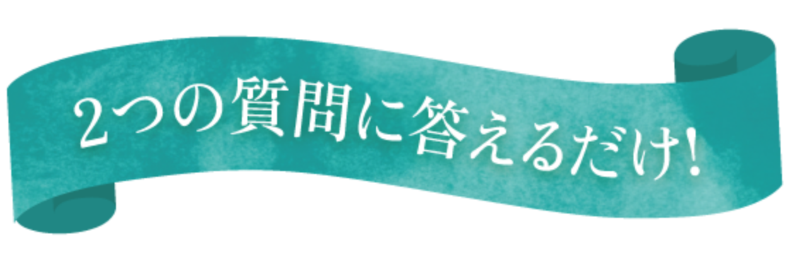 2つの質問に答えるだけ